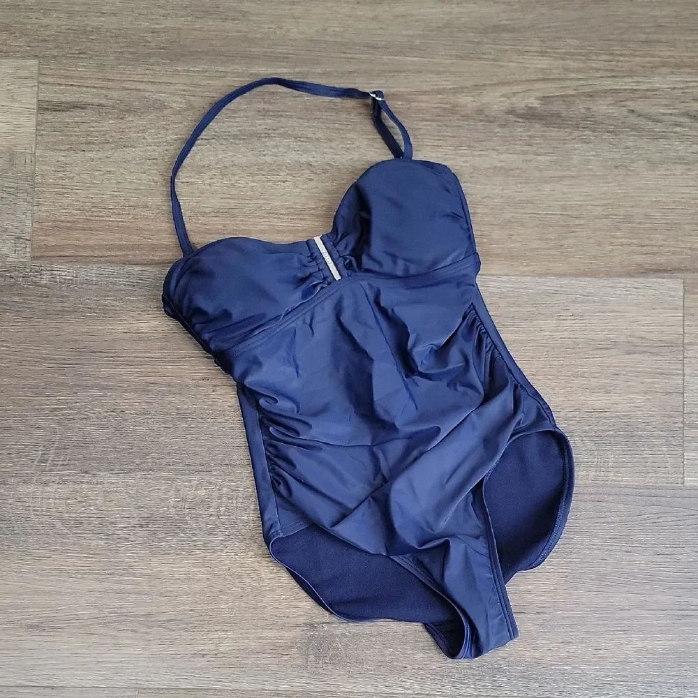 Calvin Klein Navy Blue One-Piece Swimsuit Womens Size 8